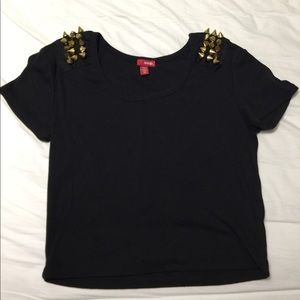 Black/Gold Spiked Crop Top